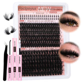 Focipeysa lash extension kit two styles clusters for dramatic at-home lashes.