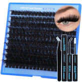 Focipeysa Thick Lash Extension Kit 100P – customizable, lightweight lash clusters for at-home use