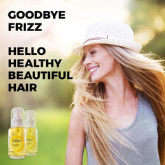 Focus Perfect Hair Serum on hands highlights quick absorption and conditioning.