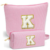 Fohufo beach bag pink initial K front view for organized travel