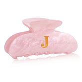 Fohufo initial cute hair clip pink J letter adds personalized monogram flair