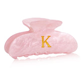 Fohufo initial cute hair clip pink letter K with secure hold for busy mornings