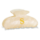 Fohufo initial-letter-s claw-clip showcases chic monogram design for stylish everyday hairstyles.