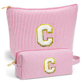 Fohufo two-piece makeup bag set front view, ideal for organized travel