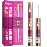 Folivive 3-in-1 serum bottle with dual brushes for precise lash and brow application