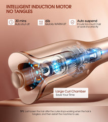 Follexmoe curling iron large slot speeds up curling for thick hair.