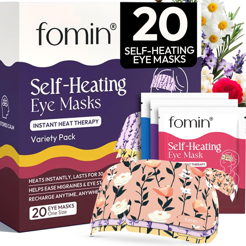 FOMIN mascarilla ocular térmica desechable, uso en dos pasos para relajar la vista.