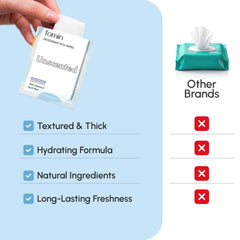 FOMIN Travel Deodorant Wipes individual sachet enables travel convenience and mess-free application.