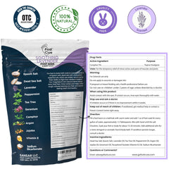 FOOT CURE epsom salts for soaking feet highlights mineral-rich bath benefits.