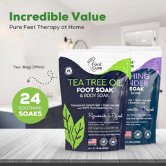 Foot Cure foot soak in tub scene suggests spa pedicure routine