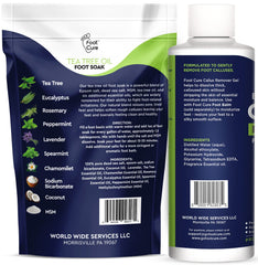 Foot Cure Tea Tree Foot Soak salts container for hydrating foot care.