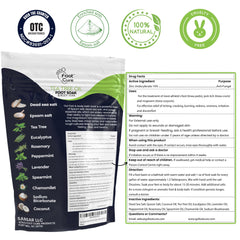 FOOT CURE tea tree oil foot soak close-up emphasizes clean, refreshed feet after soak.