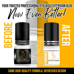 Forabeli Pro Care fast-dry glue application closeup for speedy lash sets.