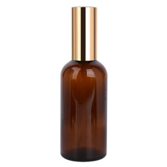 Foraineam amber bottle shows golden metallic mister and dustproof cap for precision