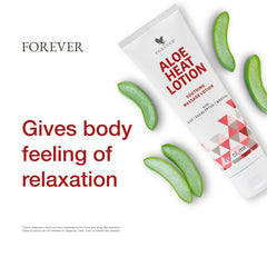 Forever Living Aloe Heat Lotion vegan-friendly label indicating ethical skincare