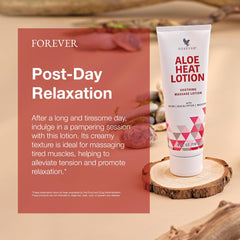 Forever Living Aloe Heat Lotion close-up showing creamy texture and nourishment