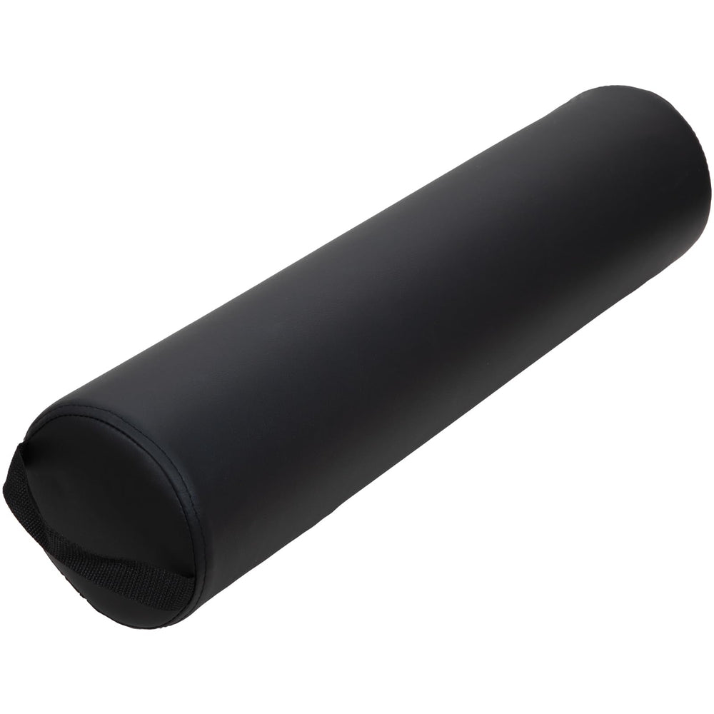 ForPro Full Round Bolster Pillow in black providing ergonomic back support.