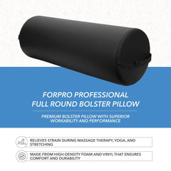 ForPro jumbo bolster under-knee support during face-up massage