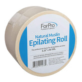 ForPro Natural Muslin Epilating Roll shows 3.25 inch width for precise waxing and absorption benefits