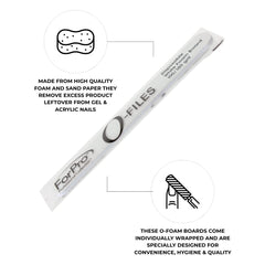 ForPro disposable nail files wrapped individually in self-seal bag.