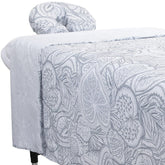 ForPro Premium Designer Microfiber 3-Piece Massage Sheet Set on a table delivers silky, professional comfort.