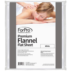 ForPro Premium Flannel Flat Sheet closeup weave highlights durable cotton fibers for commercial use