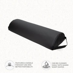 ForPro Premium Jumbo Half-Round Bolster Pillow neck-support setup reveals versatile head and neck relief.