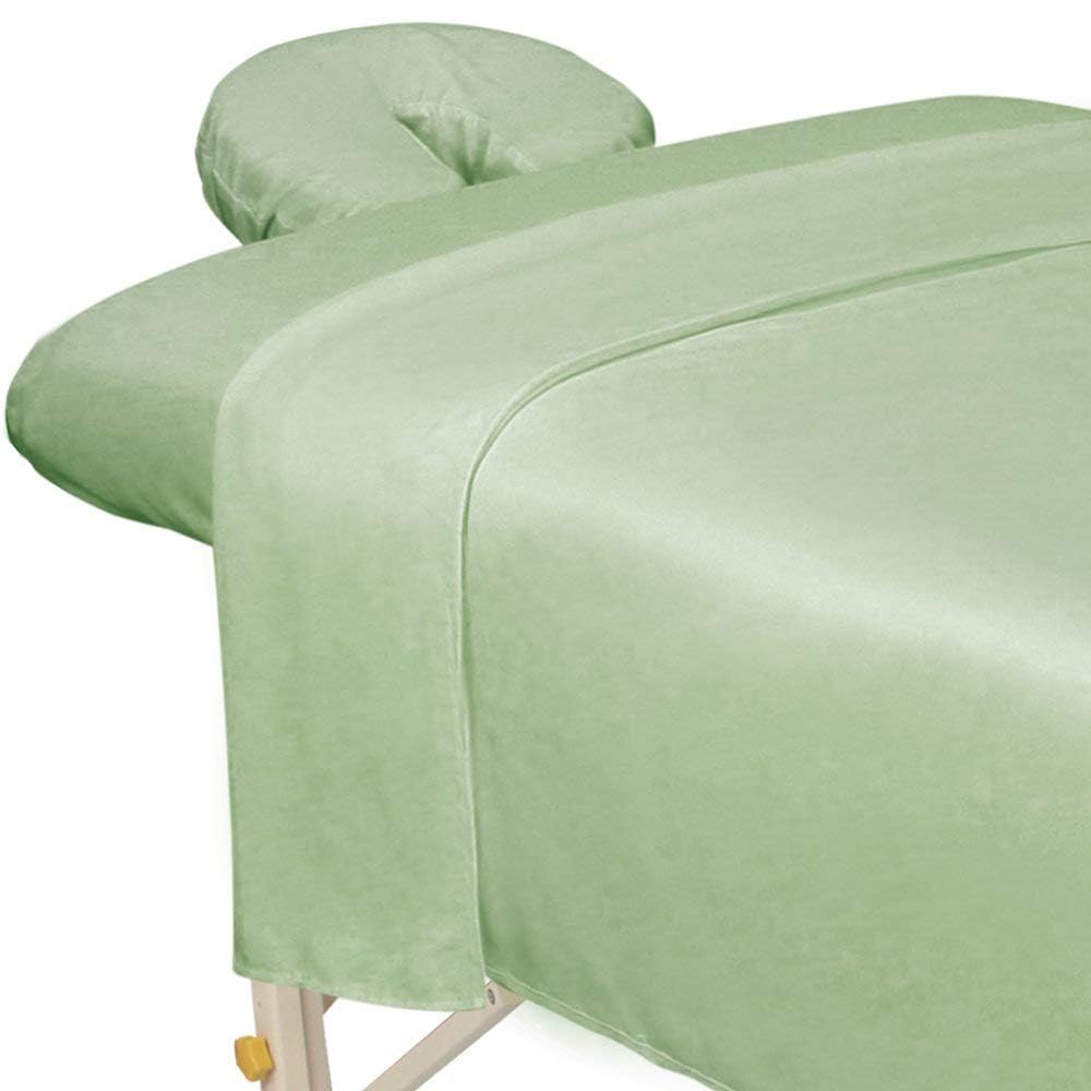 ForPro Premium Microfiber flat sheet in Sage for soft comfort and protection