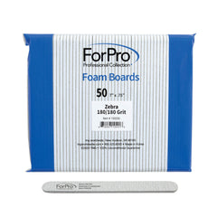 ForPro Zebra Foam Board front view with 180 grit for quick nail shaping.