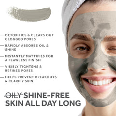 FOSSIL POWER Bentonite clay facial mask application for oil-control detox