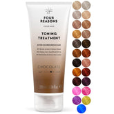 Four Reasons Color Mask Chocolate bottle front shows vegan color conditioning for color-treated hair.