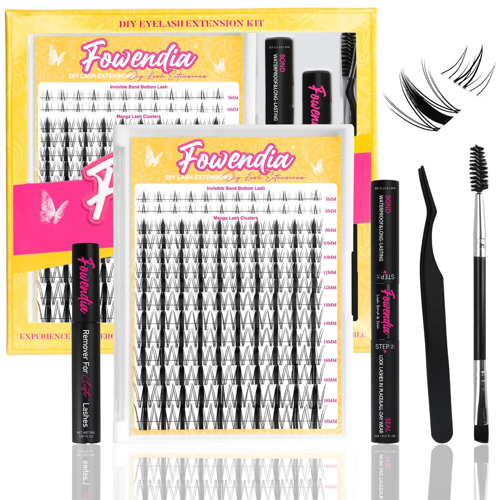 Fowendia Lash Clusters Kit Wanna Be closeup highlights lightweight fibers for natural day wear.