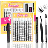 Fowendia Lash Clusters Kit Wanna Be closeup highlights lightweight fibers for natural day wear.