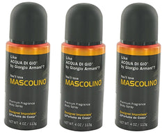 FQQF Parfums De Coeur 2608 Mascolino body spray 3-pack for everyday fragrance