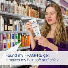FRAGFRE alcohol-free gel bottle emphasizes soft-touch finish without stiffness