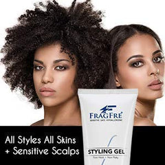 FRAGFRE Firm Hold Hair Gel close-up texture shows smooth application.