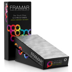FRAMAR 5x12 silver embossed foil box with grab-and-go dispenser for highlighting.