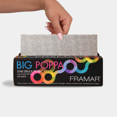 Framar Big Poppa Silver 10x14 foil sheet for precise balayage and highlights.