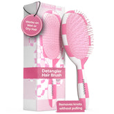 Framar checkered hair brush detailed handle for gentle detangling
