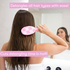 Framar checkered-hair-brush detangles curly and thick hair with minimal tugging