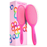FRAMAR Detangling Brush pink-handle eases knots across all hair types.