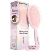 FRAMAR iridescent wet hair brush pink glides through knots with minimal pull.