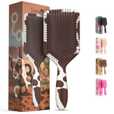 FRAMAR paddle brush cow print closeup for gentle detangling