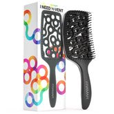 FRAMAR Professional Vented Hair Brush curves to fit the scalp for even heat distribution.