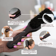 FRAMAR Slick Back Brush dense bristles for even oil distribution and shine
