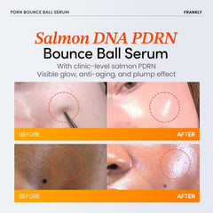 FRANKLY Salmon PDRN Bounce Ball Serum activation ball demonstrates activation and delivery