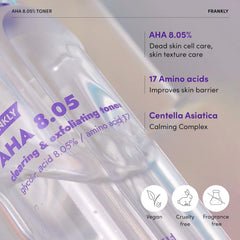 FRANKLY toner hydrates skin with amino acids and hyaluronic acid