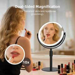 FRANO makeup mirror 1x/10x magnification for precise brows and detail