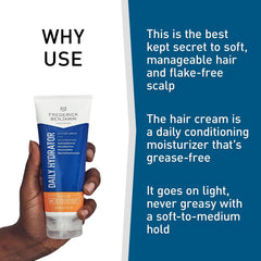 Frederick Benjamin Daily Hydrator cream texture shows lightweight, non-greasy finish