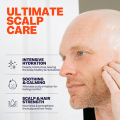 Freebird Scalp Moisturizer application shows quick-absorbing soothing daily use.